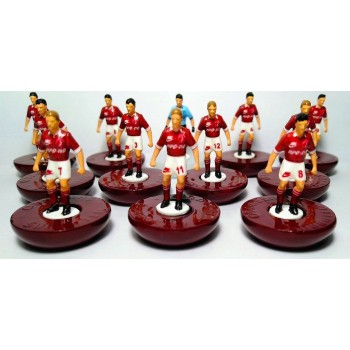 Subbuteo Andrew Table Soccer Larisa 1988 Greek Champions on Classic Hasbro bases